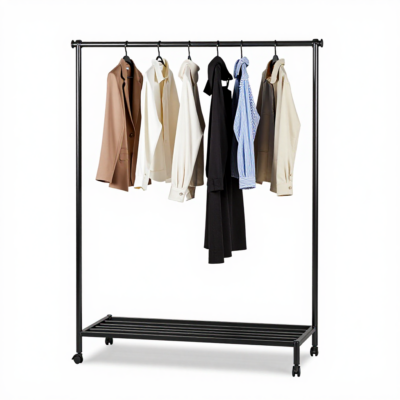 Songmics Kledingrek Dubbele Rail Zwart